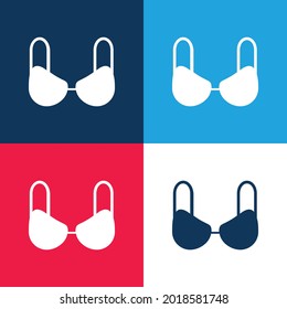 Black Bra blue and red four color minimal icon set