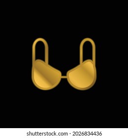 Black Bra gold plated metalic icon or logo vector