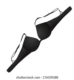 Black bra on a white background
