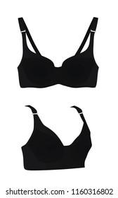 Black bra. vector illustration