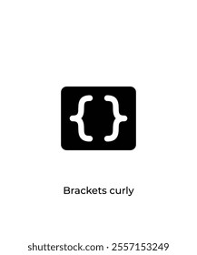 Black Brackets curly vector icon