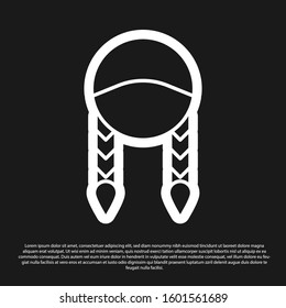 Black Braid icon isolated on black background.  Vector Illustration