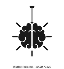 Black Brain like a lightbulb vector illustration.