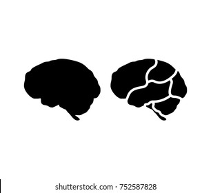 Black Brain Silhouette Logo