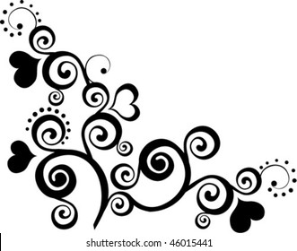 black branch with heart