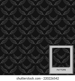 Black branch Pattern damask wallpaper for interior 