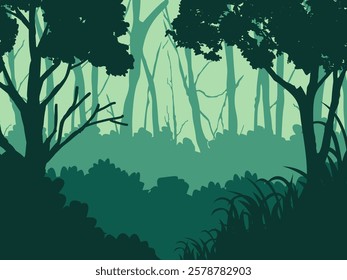 Black Branch Tree or Naked trees silhouettes set. Hand drawn isolated illustrations.