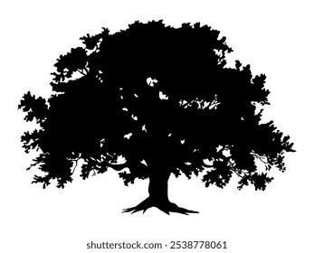 Black Branch Tree and root or Naked trees silhouettes. Hand drawn isolated illustrations. Tree and roots LOGO style.