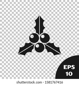 Black Branch viburnum or guelder rose icon isolated on transparent background. Merry Christmas and Happy New Year.  Vector Illustration