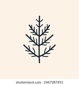 Black Branch Vivid Flat Illustration. Perfect for different cards, textile, web sites, apps 