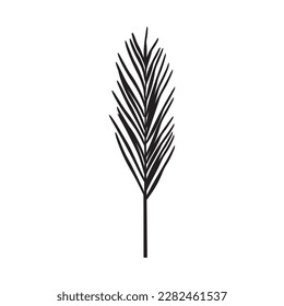 schwarze Zweige Kiefernnadeln. Design-Element. Vektorgrafik.