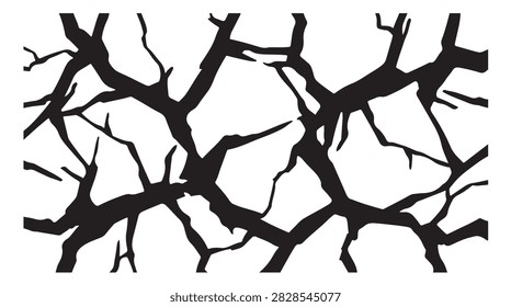 black branches silhouette vector background abstract forest tree design graphic nature plant element grunge dry pattern art sketch wood root branch illustration