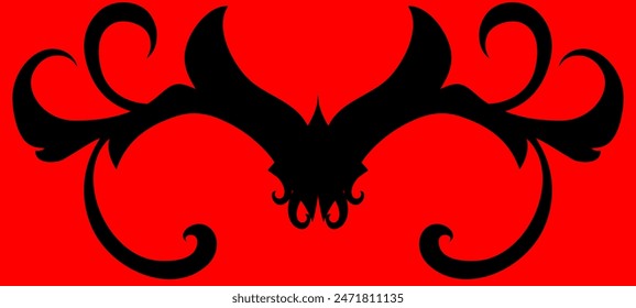 black branching pattern in the shape of horns