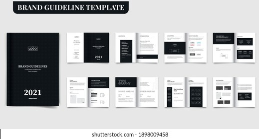 Black Brand Guideline Template Brand Guideline Template Brand StyleGuide Book Brochure Layout