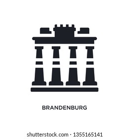 black brandenburg isolated vector icon. simple element illustration from architecture and travel concept vector icons. brandenburg editable black logo symbol design on white background. can be use