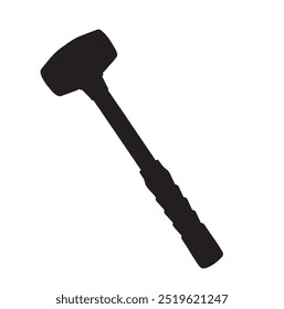 Black Brass Hammer silhouette on white background. Vector icon illustration.