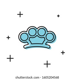 Black Brass knuckles icon isolated on white background.  Vector Illustration
