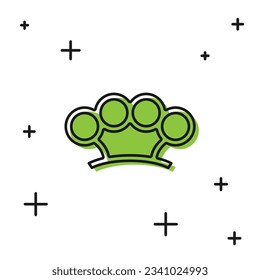 Schwarze Messingknuckles Symbol einzeln auf weißem Hintergrund.  Vektorgrafik