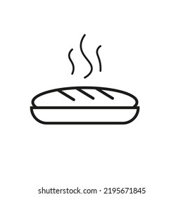 Black bread hot icon. Art natural banner design. Vector illustration. Stock image. 