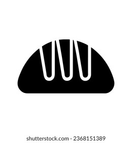 black bread icon vector isolated