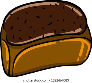 Black bread, illustration, vector on white background