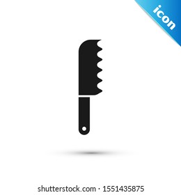 Black Bread knife icon isolated on white background. Cutlery symbol.  Vector Illustration