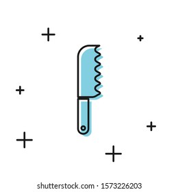 Black Bread knife icon isolated on white background. Cutlery symbol.  Vector Illustration