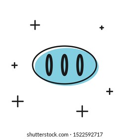 Black Bread loaf icon isolated on white background.  Vector Illustration
