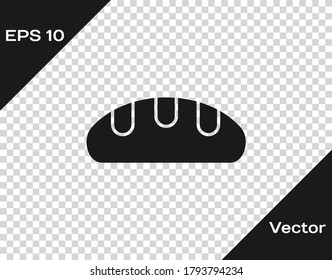 Black Bread loaf icon isolated on transparent background. Vector