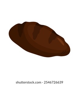 Black bread loaf on a white background. Vector illustration