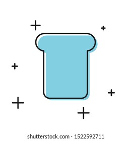 Black Bread toast for sandwich piece of roasted crouton icon isolated on white background. Lunch, dinner, breakfast snack.  Vector Illustration