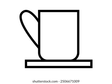 Black breakfast cup icon on white background