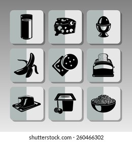 Black breakfast icons 2