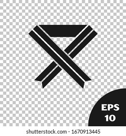 Black Breast cancer awareness ribbon icon isolated on transparent background. World breast cancer day concept. Women healthcare concept.  Vector Illustration