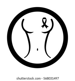 black breast cancer signal image design icon