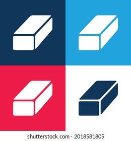 Black Brick blue and red four color minimal icon set