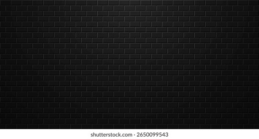 Fondo abstracto de pared de ladrillo negro. Patrón de textura oscura. Plantilla de Vector para el diseño industrial y empresarial