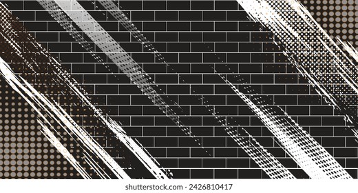 Black brick wall for background