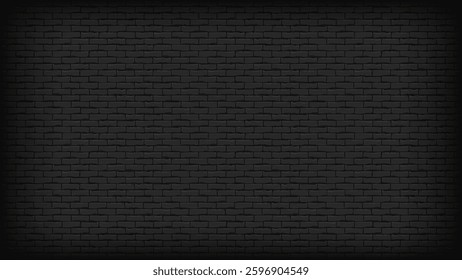 Black brick wall background 4K