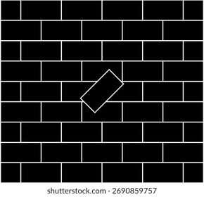 Schwarzer Ziegelwand Hintergrund mit geneigten Block Detail für kreative Konstruktion Design Vektor
