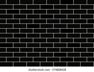 Black Brick Wall Background. Vector Seamless Pattern