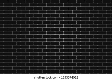 black brick wall background.vector illustration.