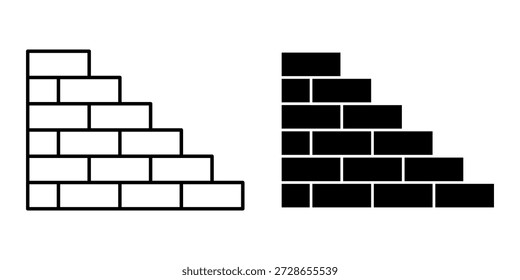 Icono de pared de ladrillo negro Paquete que simboliza la construcción, la arquitectura y los materiales de construcción. Adecuado para proyectos visuales y de diseño estructural de bienes raíces.