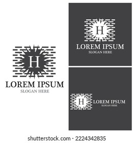 Black Brick wall Logo Vector Template