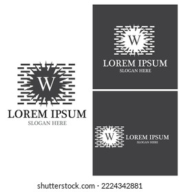 Plantilla de vectores con logotipo de pared de ladrillo negro