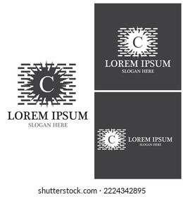 Black Brick wall Logo Vector Template