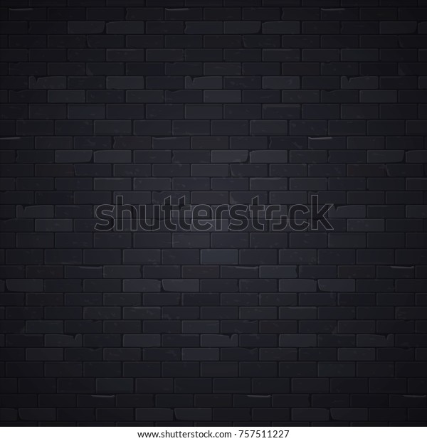 黒いレンガ壁パターンの背景サーフェス ベクターイラスト 石ブロック構造煉瓦塀 都市デザイン壁紙 のベクター画像素材 ロイヤリティフリー 757511227