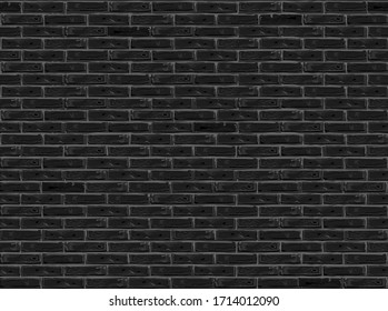 Black brick wall pattern seamless background.