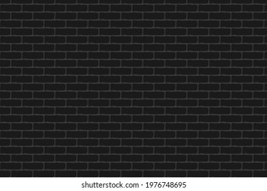 Black brick wall realistic texture vector illustration