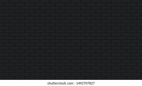 Black brick wall seamless background 